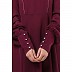 Umbrella cut abaya with long cuff sleeves- Wine Berry
